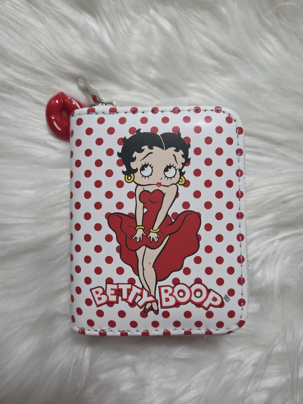 Betty Boop Red Polka Dot Zip Wallet